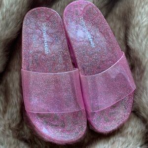 Glittery Pink Jelly Slides